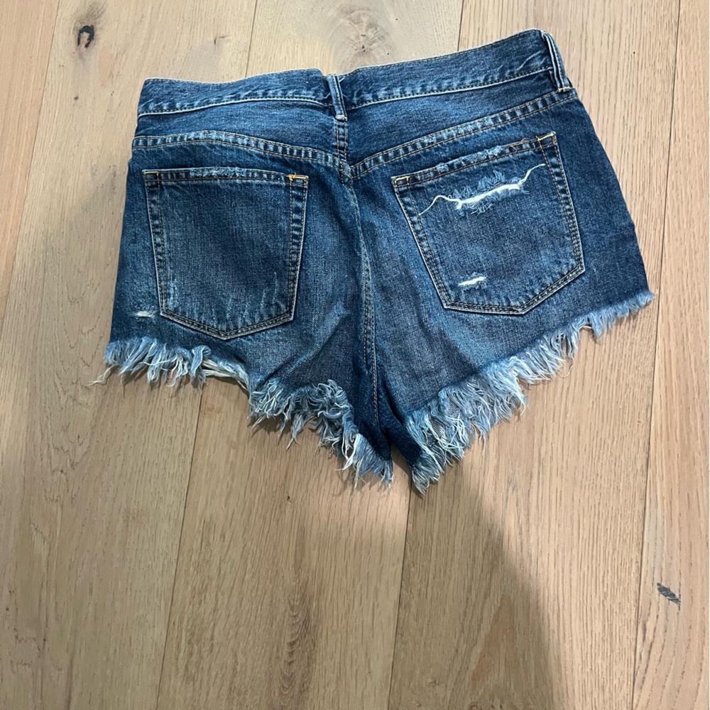 We The Free Blue Distressed Jean Shorts - Picture 2 of 2